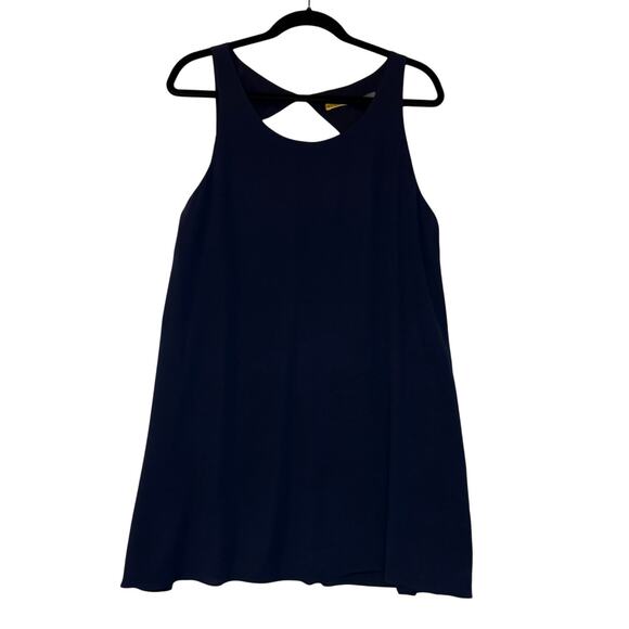 Alice + Olivia Dress Size Large Navy Blue Sleeveless Open Back Lined Minimalist - Picture 1 of 7